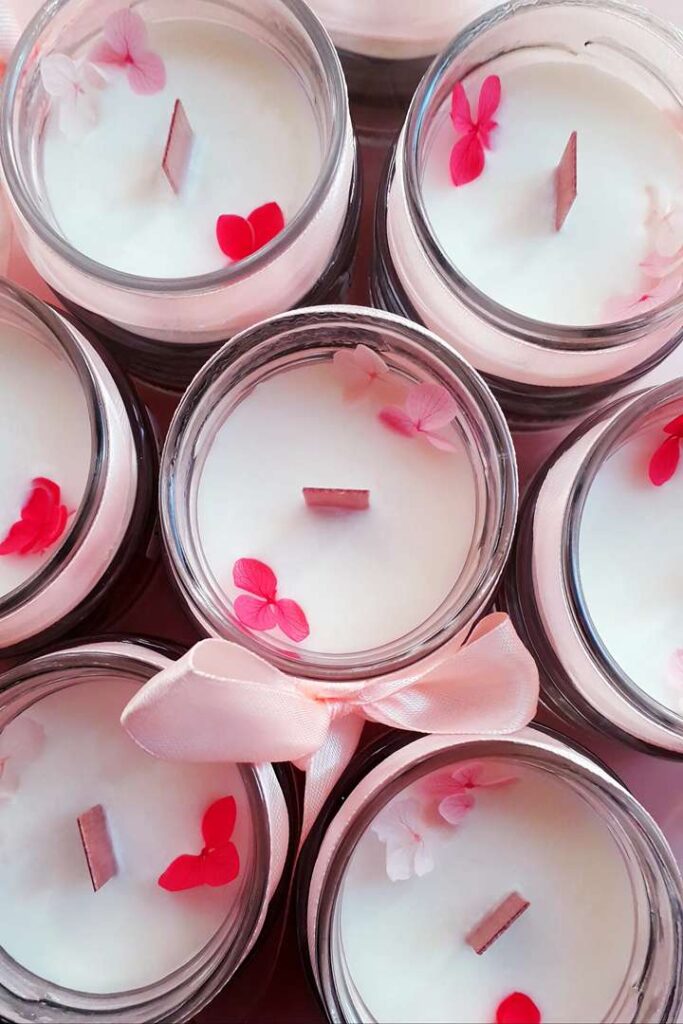Bougies Artisanales Naturelles Parfumées et Fleuries | 4 Parfums de Grasse
