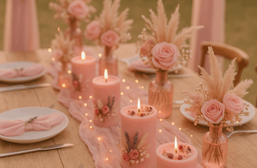 bougies-artisanales-fleuries-mariage-évènement