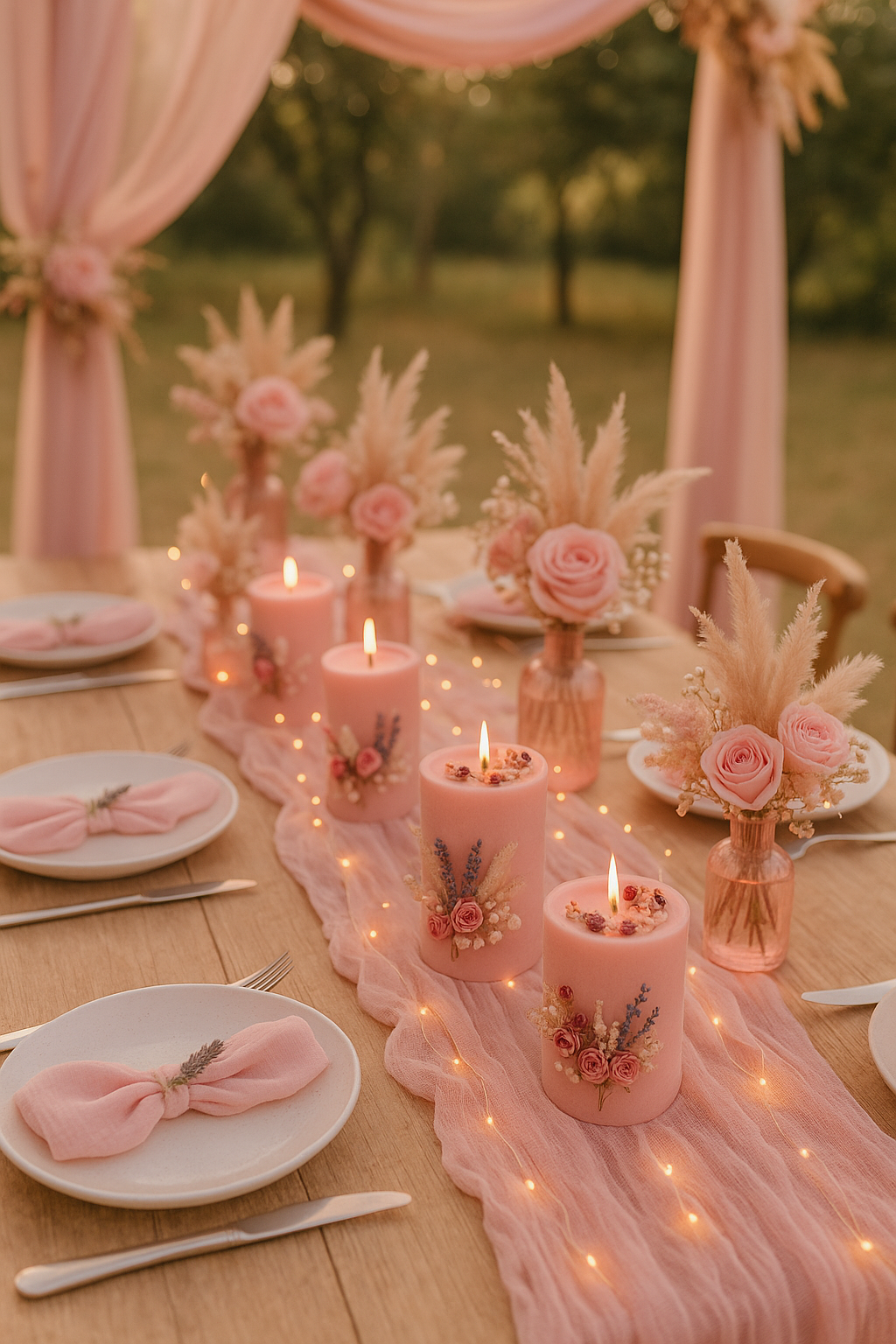 bougies-artisanales-fleuries-mariage-évènement