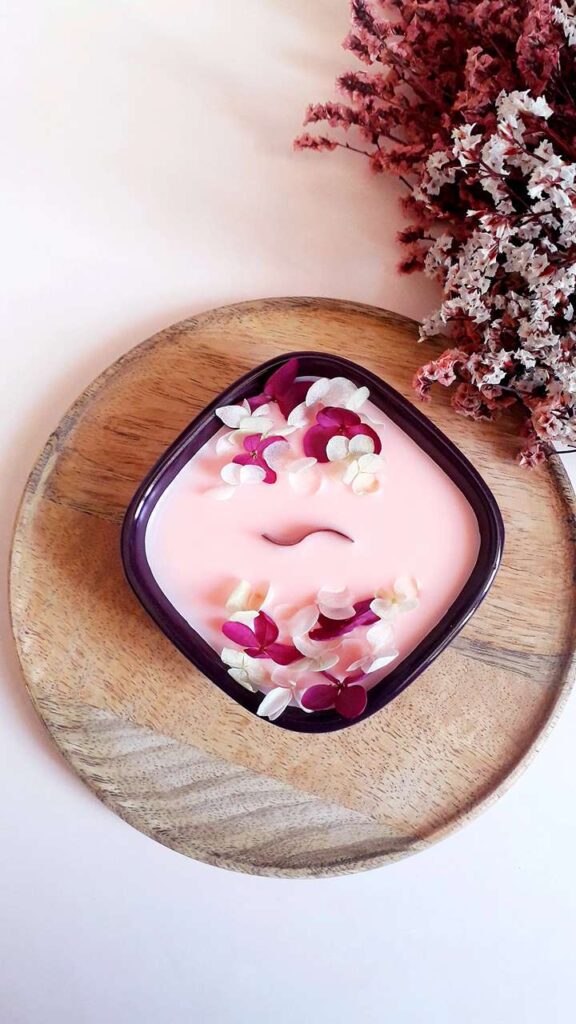 Bougie Artisanale Naturelle Parfumée et Fleurie | LiTCHi