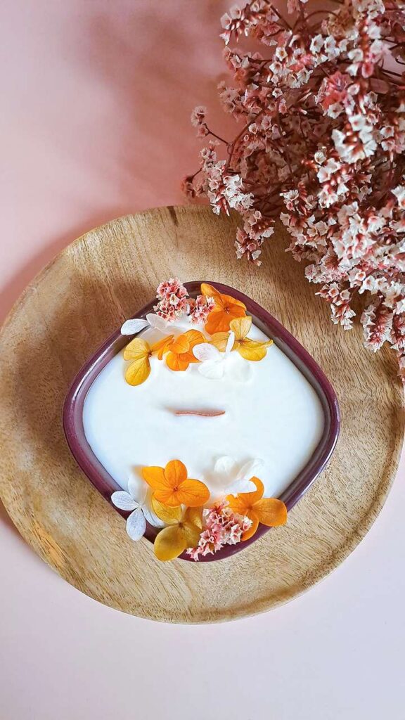 Bougie Artisanale Parfumée et Fleurie | ORANGE & CANNELLE