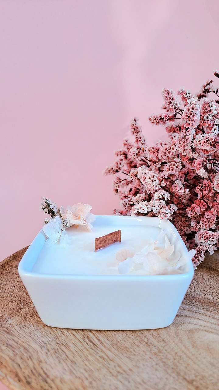 Bougie Artisanale Parfumée et Fleurie | MUSC BLANC – Image 3