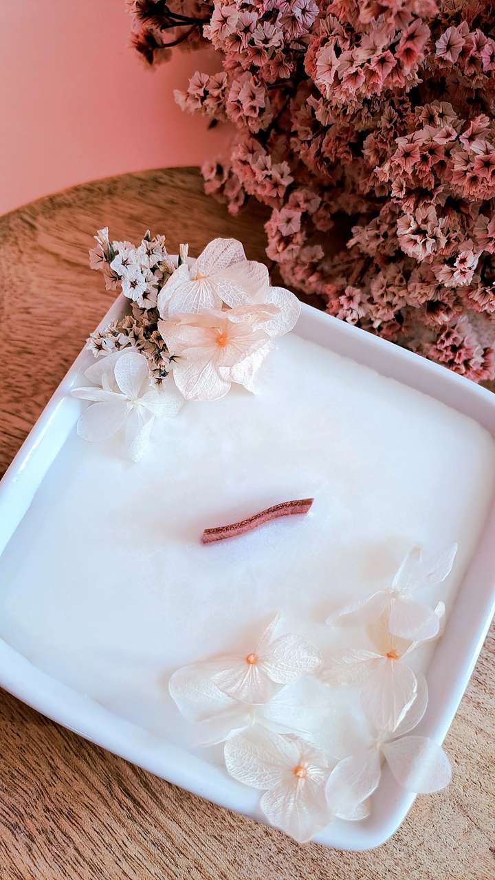 Bougie Artisanale Parfumée et Fleurie | MUSC BLANC – Image 2