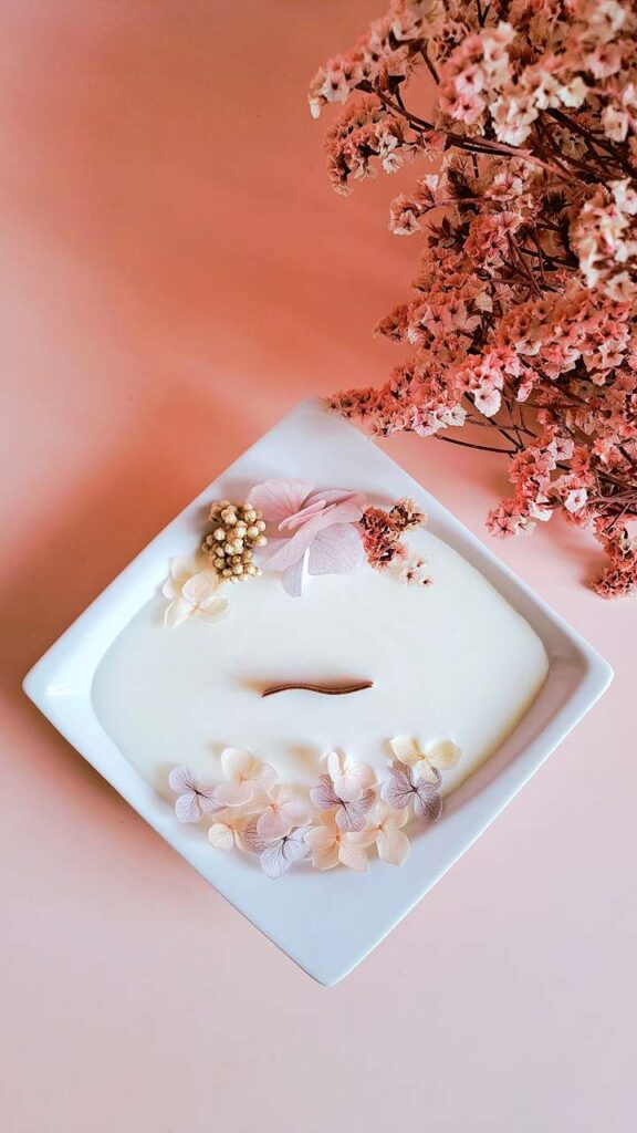 Bougie Artisanale Parfumée et Fleurie | MUSC BLANC & LAVANDE